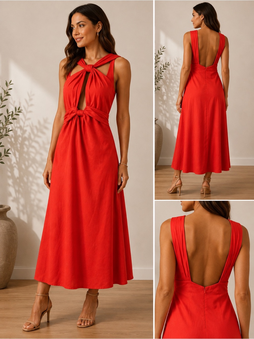 Antonio Melani KEY ITEM A-Line Dress Size 12 Tomato